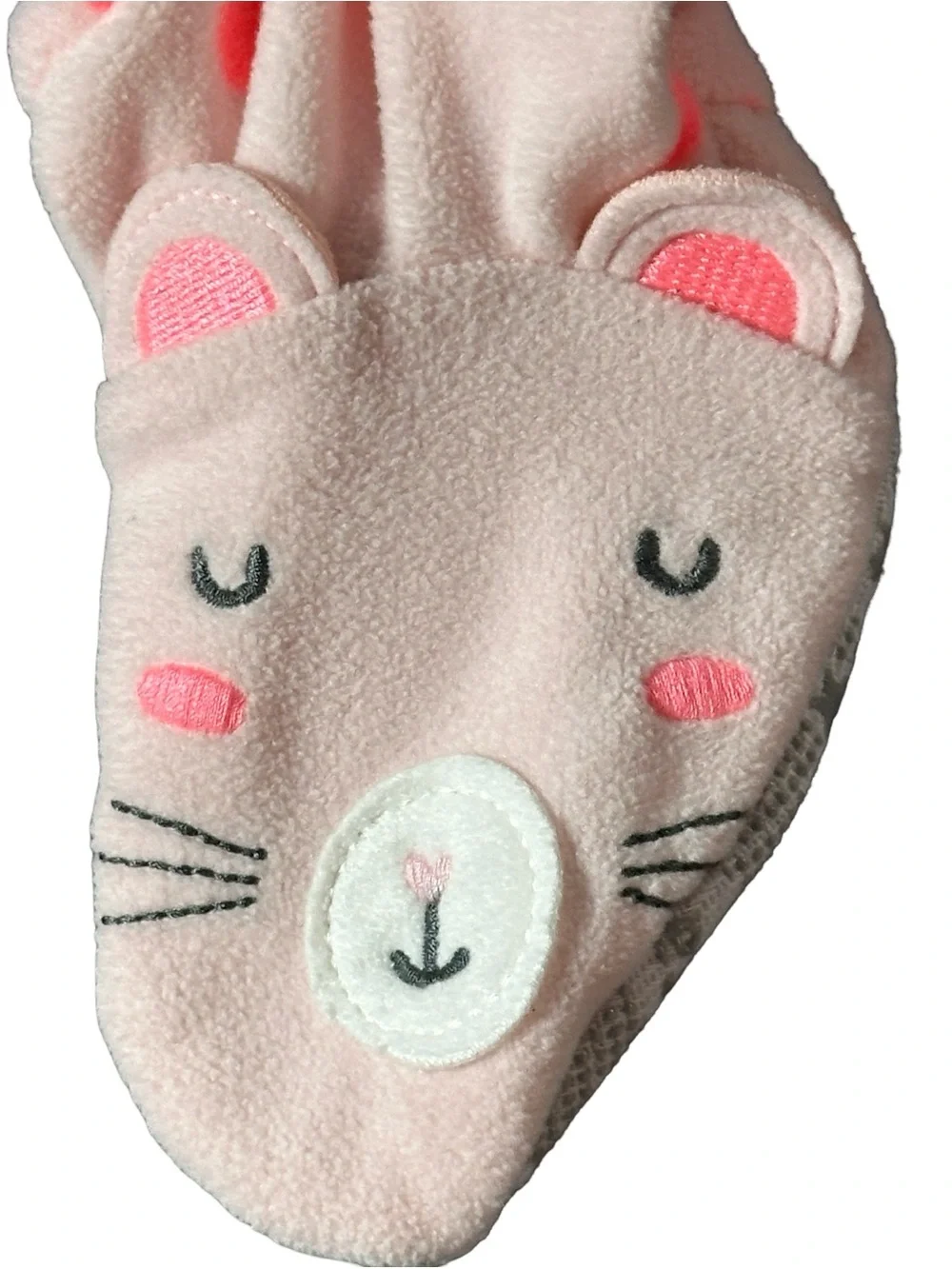 Carter’s Toddler 3T Pink Polka Dot Mouse Footed Fleece Pajamas